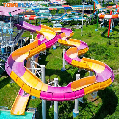 Water Park Kids Play Area Swimming Pool Equipment Custom Fiberglass Slide