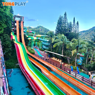 Amusement Park Water Park Equipment Playground Commercial Fiberglass Swimming Pool Rainbow Water Slide