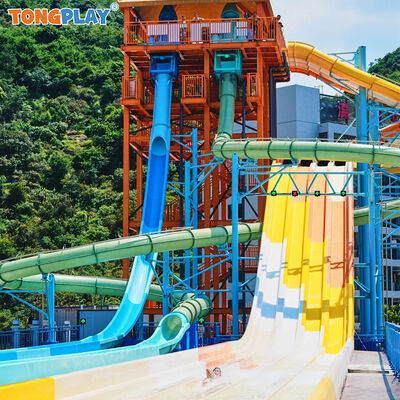 Fiberglass Construction Water Slide with Customized Sizes and Eco-Friendly Design for Aqua Parks