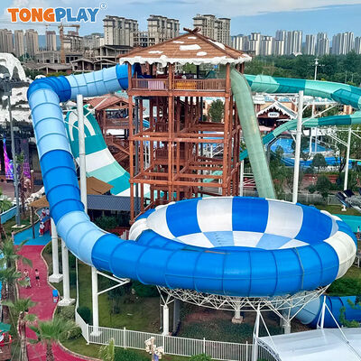 Fiberglass Construction Water Slide with Customized Sizes and Eco-Friendly Design for Aqua Park