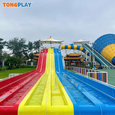 Custom Outdoor Rainbow Water Slide Equipment for Adults Water Park Design and Installation Services