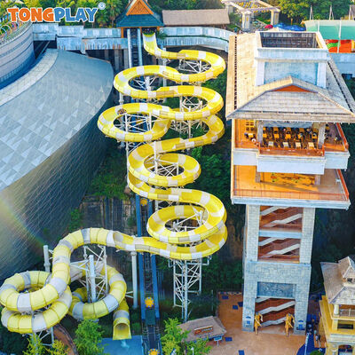 Fiberglass Construction Water Slide with Customized Sizes and Eco-Friendly Design for Aqua Parks