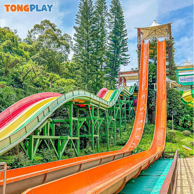 Fiberglass Construction Water Slide with Customized Sizes and Eco-Friendly Design for Aqua Parks
