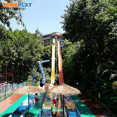 Commercial Aqua Store Fiberglass Water Park for Kids Fun Amusement with Pool Rapid Slide