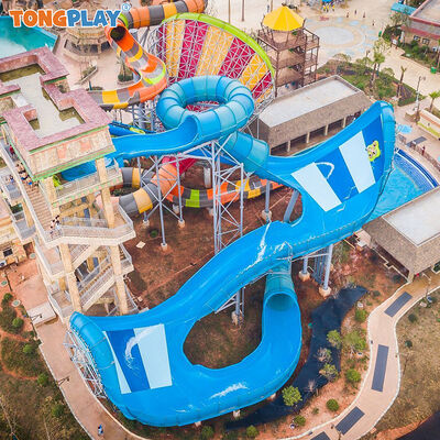 Customized Size Eco-Friendly Fiberglass Construction Water Slide Water Park Equipment for Commercial Aqua Park Slide