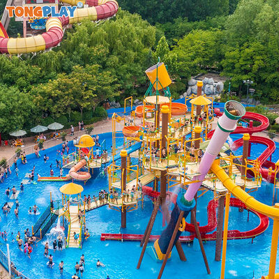 Customized Color Eco-friendly Fiberglass Steel Metal Water Park Equipment for Commercial Aqua Park
