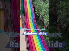Multiple Rainbow Waterslide Outdoor Entertainment Commercial Water Park Slides