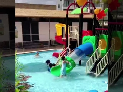 Fiberglass Beach Water Slide Colorful Water Playground Equipment